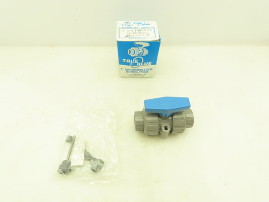 Plast-o-matic MBV100EPT-CP True Blue 1" NPT Threaded True Union Ball Valve EPDM