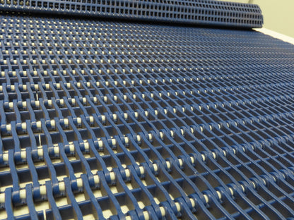 30"W x 35"L Flush Grid Flat Top Conveyor Belt BLUE Poly