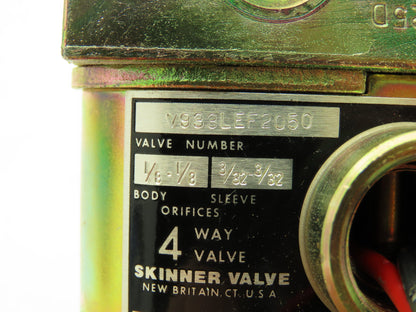 Honeywell Skinner V933LEF2050 Solenoid Valve 4-Way NC 120V 50 PSI 1/4" NPT