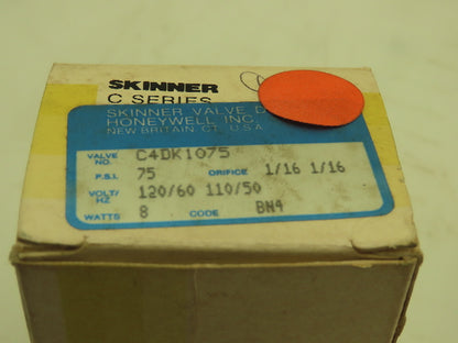 Honeywell Skinner C4DK1075 Solenoid Valve 3-Way NC 120V 75 PSI 1/8" NPT