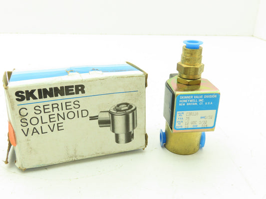 Honeywell Skinner C3R110 Solenoid Valve 3-Way NC 12VDC 75 PSI 1/8" NPT