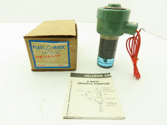 Plast-o-matic EASY2B8E20 Solenoid Valve PVC 3/8" NPT 120 PSI 120V Coil NC