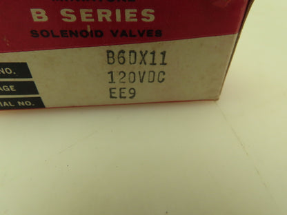 Honeywell Skinner B6DX11 Solenoid Valve 3-Way NO 120VDC 175 PSI 1/8" NPT