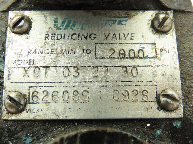Vickers XCT 03 2B 30  Hydraulic Reducing Valve 3/8" NPT 4-Port 7GPM 2000 PSI