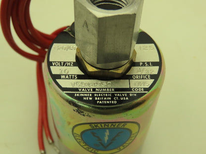 Honeywell Skinner V5D44050 Solenoid Valve 2-Way NO 120V 125 PSI 1/4" NPT