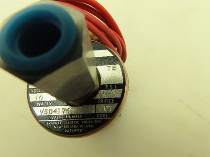 Honeywell Skinner V5D41740 Solenoid Valve 3-Way NC 120V 75 PSI 1/4" NPT