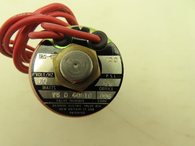 Honeywell Skinner V5D60510 Solenoid Valve 2-Way NC 120V 100 PSI 1/8" NPT