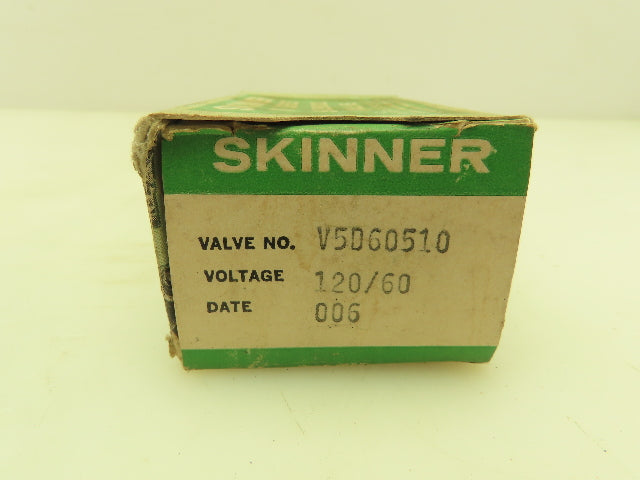 Honeywell Skinner V5D60510 Solenoid Valve 2-Way NC 120V 100 PSI 1/8" NPT