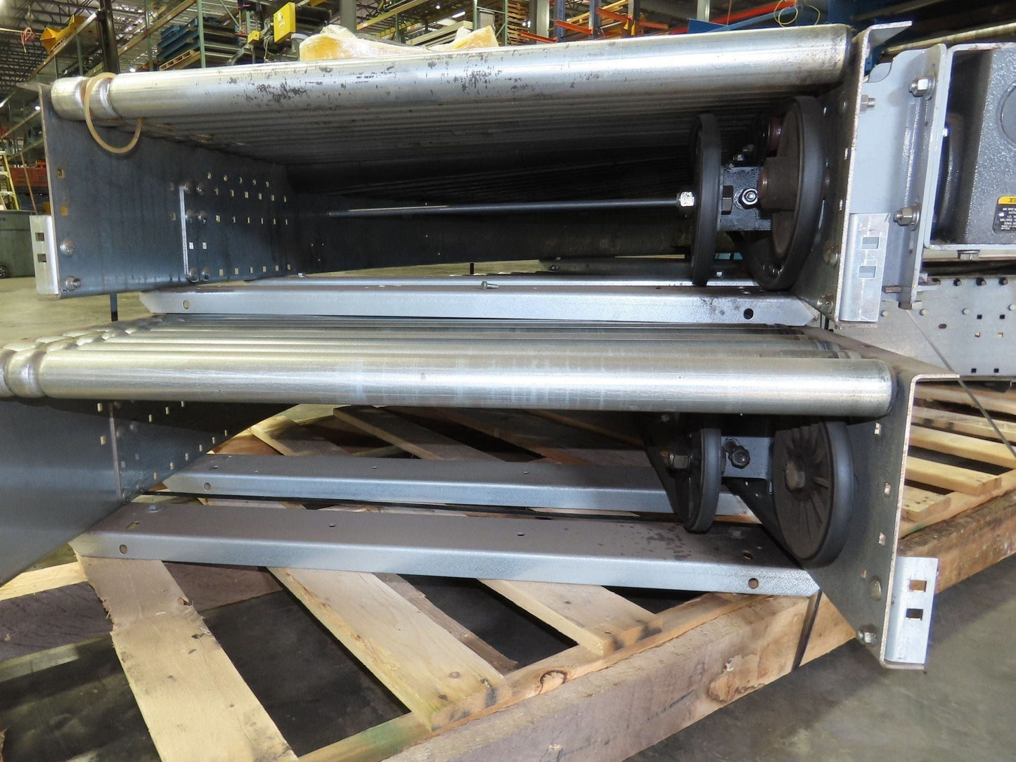 Automotion 36"x10' Belt Drive Live Roller Conveyor 90° Curve End Drive  Lot of 2