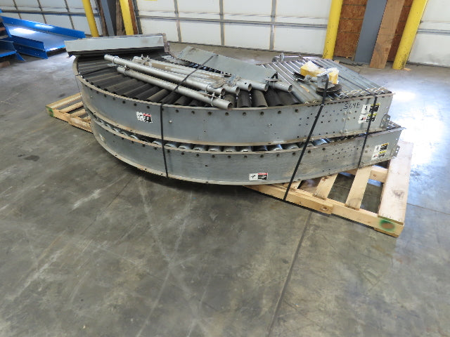 Automotion 36"x10' Belt Drive Live Roller Conveyor 90° Curve End Drive  Lot of 2