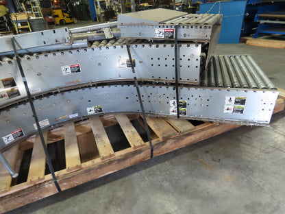 Automotion 36"x10' Belt Drive Live Roller Conveyor 90° Curve End Drive  Lot of 2