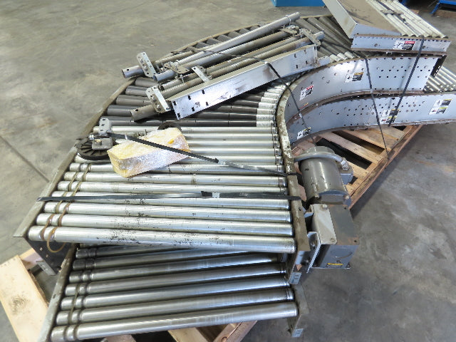 Automotion 36"x10' Belt Drive Live Roller Conveyor 90° Curve End Drive  Lot of 2