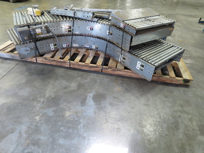 Automotion 36"x10' Belt Drive Live Roller Conveyor 90° Curve End Drive  Lot of 2