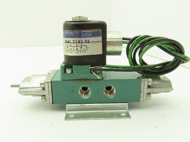 ARO 5641 7740 02 Pneumatic Solenoid Valve 4-Way 1/4" NPT 115VDC 150 PSI