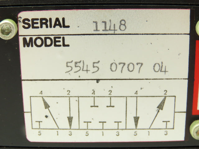 ARO 5545 0707 04 Pneumatic Pilot Valve 5-Port 1/2" NPT