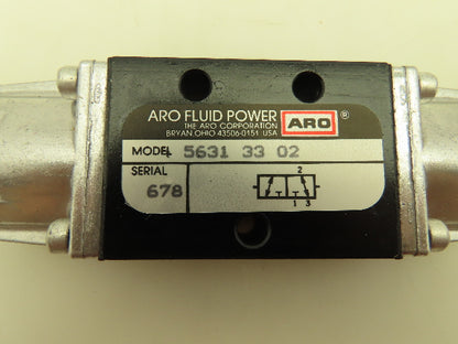 Aro 5631 33 02 Manual Pneumatic Air Valve 3-Way NC 1/4" NPT