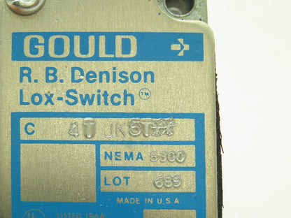 Gould RB Denison C4T JK5T Lox-Switch Limit Switch Plunger Roller Head