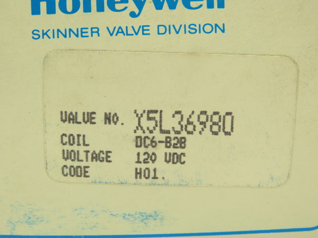 Honeywell Skinner X5L36980 Solenoid Valve 3-Way NC 120VDC 150PSI 1/4" NPT