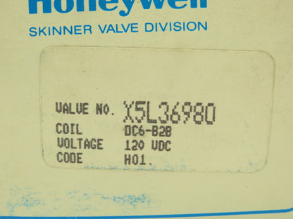Honeywell Skinner X5L36980 Solenoid Valve 3-Way NC 120VDC 150PSI 1/4" NPT