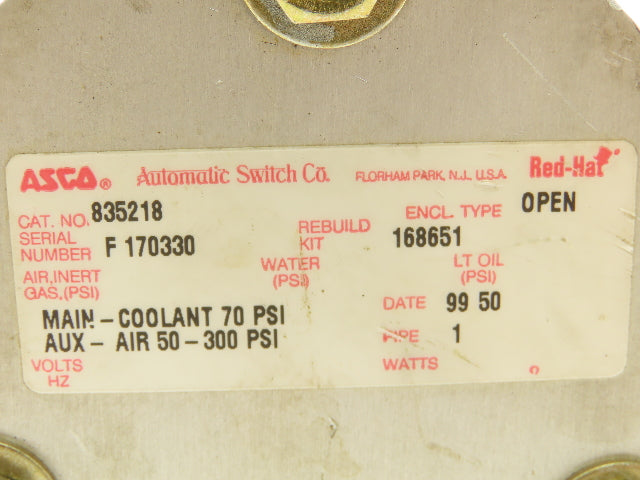 Asco Red Hat 835218 Coolant Angle Valve 1" NPT
