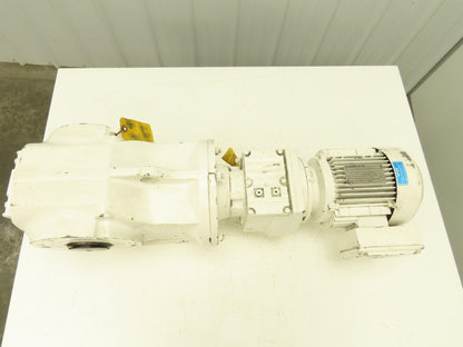 Sew Eurodrive Gear Motor KA87TR57DT90L4 330:1 Ratio 2hp 5.2 Rpm 2-3/8" Hollow