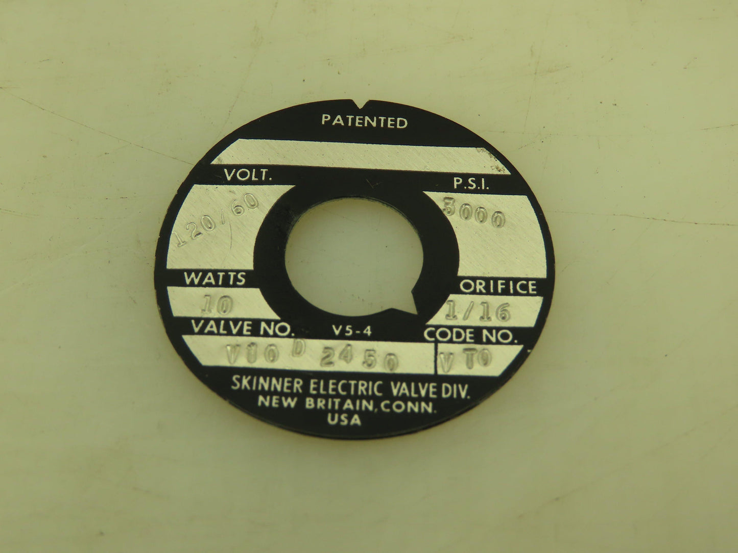 Honeywell Skinner V10D2450 Hydraulic Cartridge Valve 120V Solenoid 3000 PSI