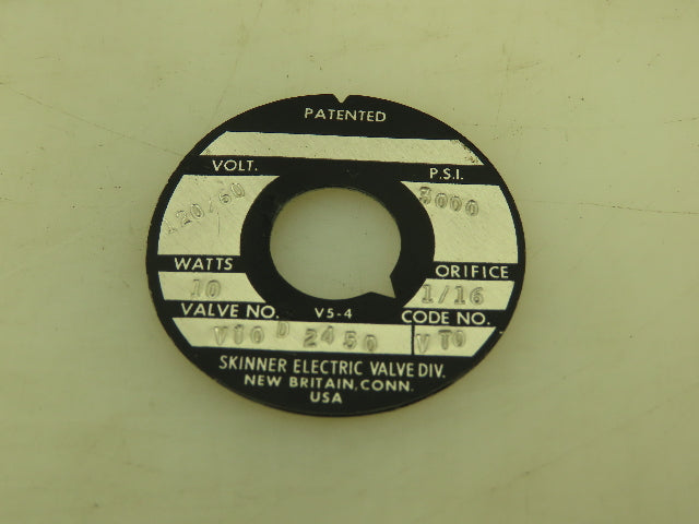 Honeywell Skinner V10D2450 Hydraulic Cartridge Valve 120V Solenoid 3000 PSI