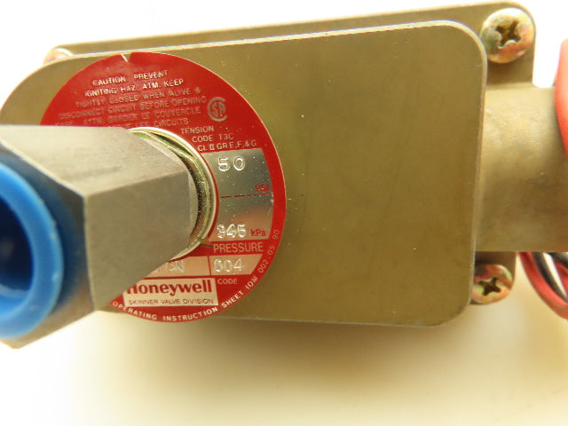 Honeywell Skinner X53P011FCN Solenoid Valve 3-Way NC 12-48VDC 50 PSI 1/4" NPT