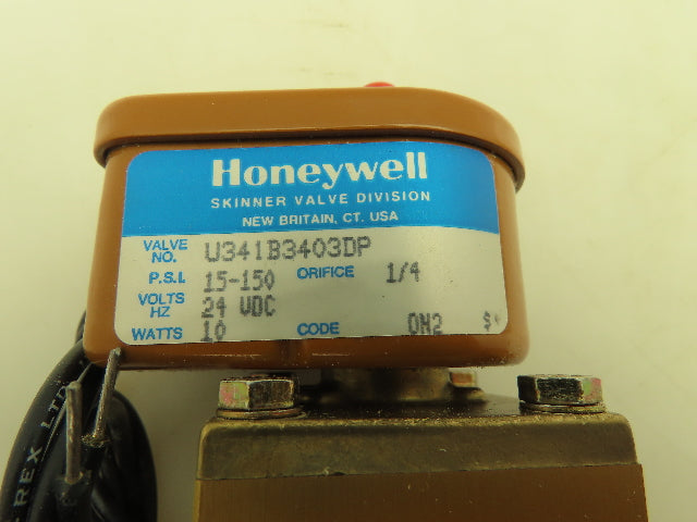 Honeywell Skinner U341B3403DP Solenoid Valve 4-Way NO 24VDC 15-150 PSI 1/4" NPT