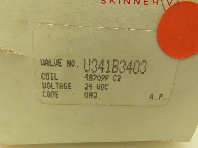 Honeywell Skinner U341B3403DP Solenoid Valve 4-Way NO 24VDC 15-150 PSI 1/4" NPT