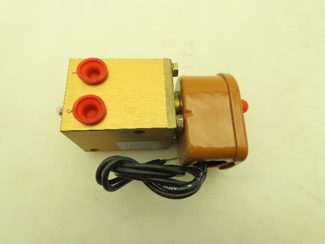 Honeywell Skinner U341B3403DP Solenoid Valve 4-Way NO 24VDC 15-150 PSI 1/4" NPT