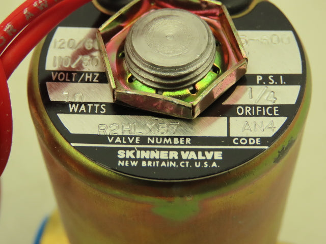 Honeywell Skinner R2HLX57 Solenoid Valve 2-Way NC 120V 5-600 PSI 1/4" NPT