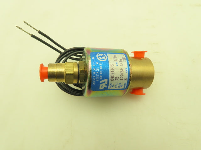 Honeywell Skinner C4DK1075 Solenoid Valve 3-Way NC 120V 75 PSI 1/8" NPT