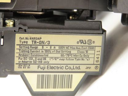 Fuji Electric SC-03/G DIN Rail Contactor 3P 1NO 11A 600V 3PH 24VDC Coil Lot of 3