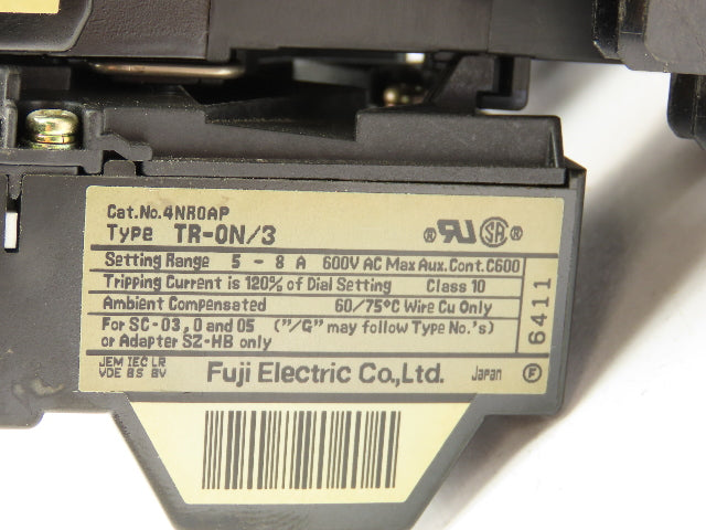 Fuji Electric SC-03/G DIN Rail Contactor 3P 1NO 11A 600V 3PH 24VDC Coil Lot of 3