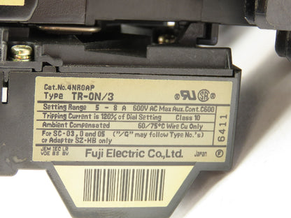 Fuji Electric SC-03/G DIN Rail Contactor 3P 1NO 11A 600V 3PH 24VDC Coil Lot of 3