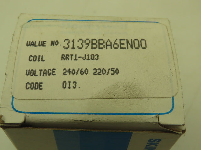 Honeywell Skinner 3139BBA6EN00 Solenoid Valve 3-Way NC 240V 125 PSI