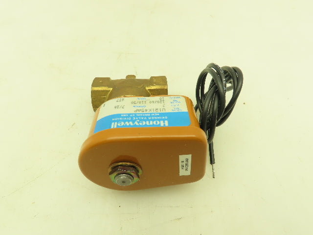 Honeywell Skinner U121K45AP Brass Solenoid Valve 2-Way NC 120V 7 PSI 1/2" NPT