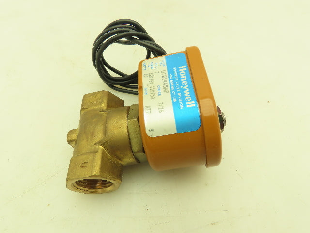 Honeywell Skinner U121K45AP Brass Solenoid Valve 2-Way NC 120V 7 PSI 1/2" NPT