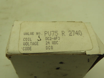 Honeywell Skinner PV75R2740 Valve Solenoid 24VDC 7 PSI Lot of 3