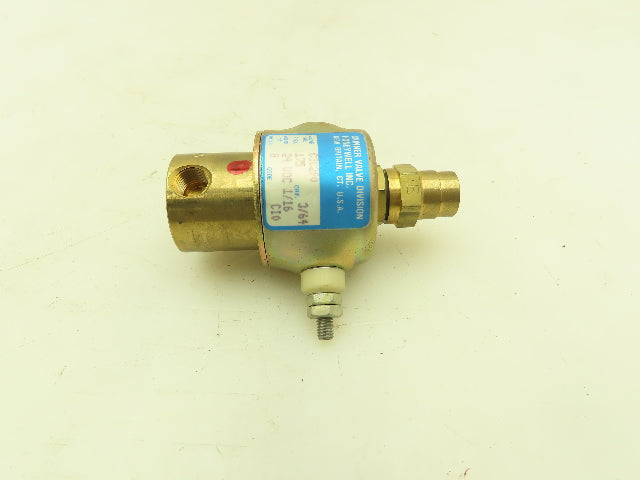 Honeywell Skinner C3C290 Brass Solenoid Valve 1/8"NPT 3 Way NC 24VDC Coil 175PSI
