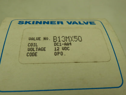 Honeywell Skinner B13MXX50 Solenoid Valve 3-Way NC 12VDC 150 PSI 1/8" NPT Oxygen