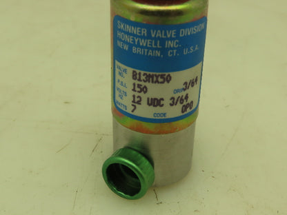 Honeywell Skinner B13MXX50 Solenoid Valve 3-Way NC 12VDC 150 PSI 1/8" NPT Oxygen