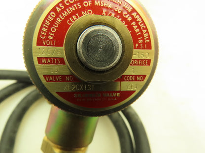 Honeywell Skinner XL2CX131 Brass Solenoid Valve 2-Way NC 120V 150 PSI 1" NPT