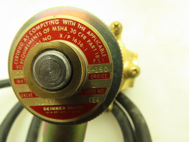Honeywell Skinner XL2CX131 Brass Solenoid Valve 2-Way NC 120V 150 PSI 1" NPT