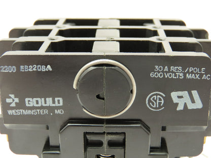 Gould 2200 EB220BA Contactor 30A 2-Pole N/O 600V Max 24VAC Coil