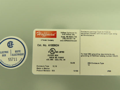 Hoffman A1008CH Electrical Enclosure JIC Junction Box 24 Terminal Strip 10x8x4"