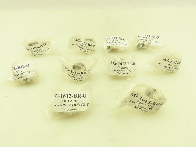 Sealcon AG-1612-BR Cable Gland Adapter PG16 Male Thread x 1/2" FNPT  Lot of 10