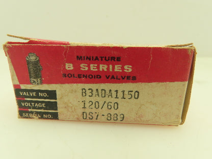 Honeywell Skinner B3ADA1150 Solenoid Valve 3-Way NC 120V 150 PSI 1/8" NPT