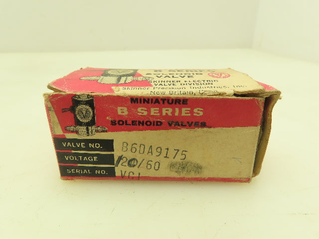 Honeywell Skinner B6DA9175 Solenoid Valve 3-Way NO 120V 175 PSI 1/16" NPT
